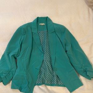 Teal green blazer
